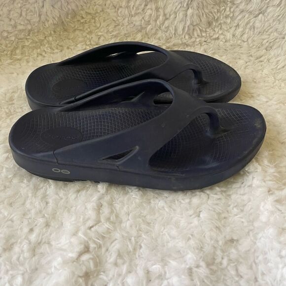 Unisex OOFOS original Navy Blue thong sandals Revolutionary OOfoam Size W 10 M8 - Picture 9 of 9